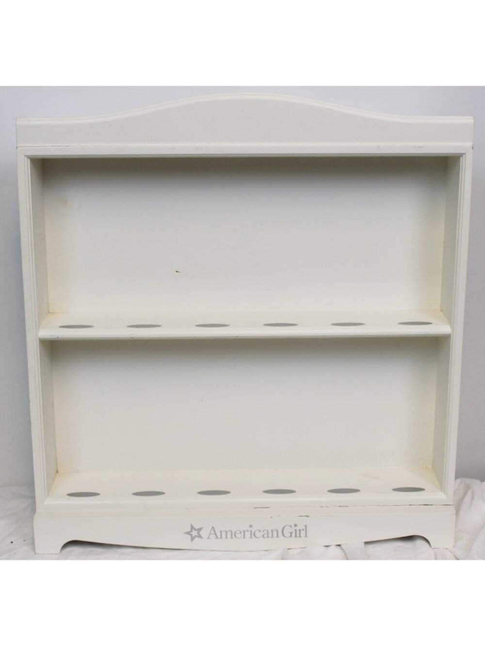 American Girl Mini Doll Shelf Display 6" 25th Anniversary White Unit Holds 12